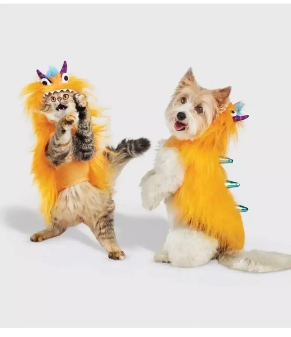 Hyde and Eek Yellow Monster Dog / Cat Pet Costume Large New